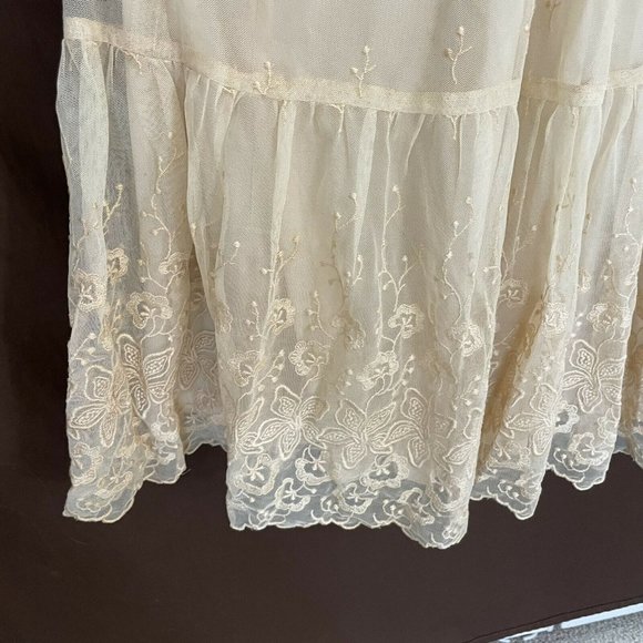 🔴 Vintage CACTUS NY Beige Lace 1960s/1970s Dress - Picture 8 of 12